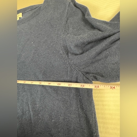 Style & Co navy blue ruffled chiffon hem size 2x light weight knit long sleeve - Picture 5 of 8